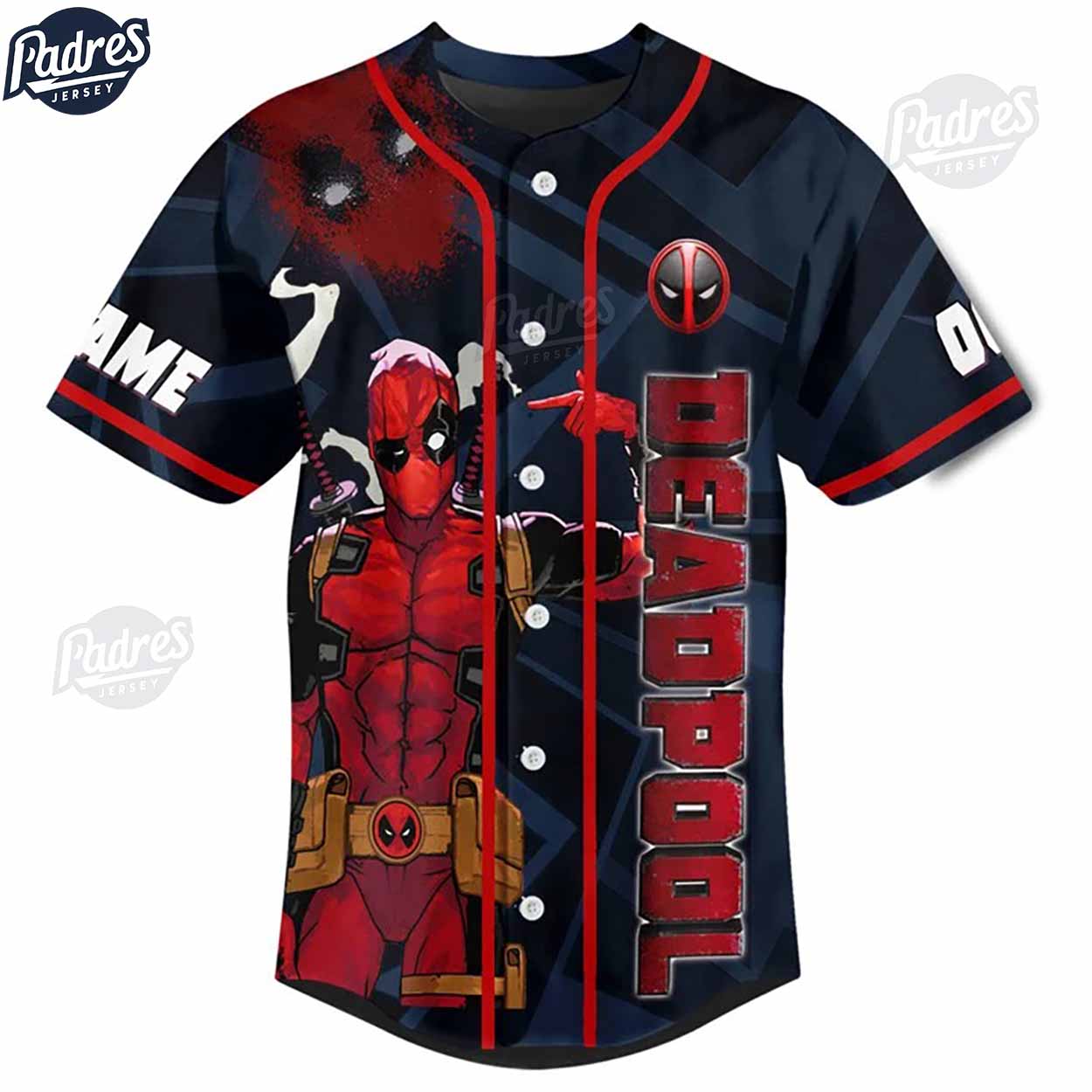 Custom Deadpool I Dont Feel Like Being An Adult Today Baseball Jersey - Padres Jersey Oasis: Elevate Your... (Image 2)