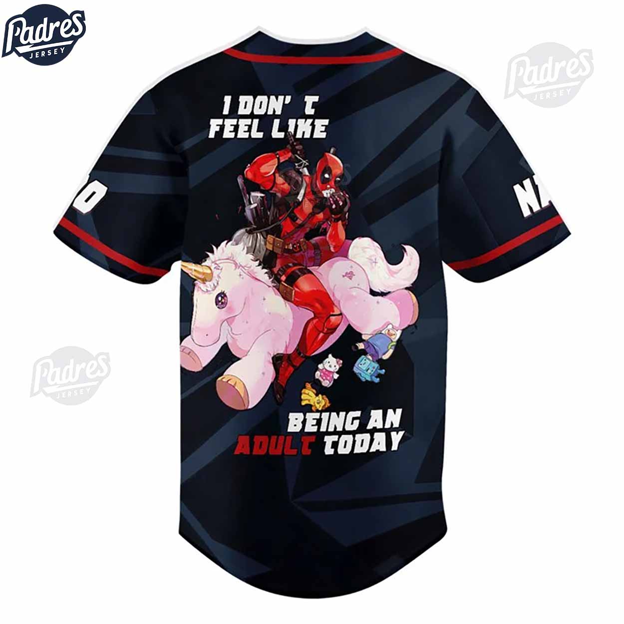 Custom Deadpool I Dont Feel Like Being An Adult Today Baseball Jersey - Padres Jersey Oasis: Elevate Your... (Image 3)