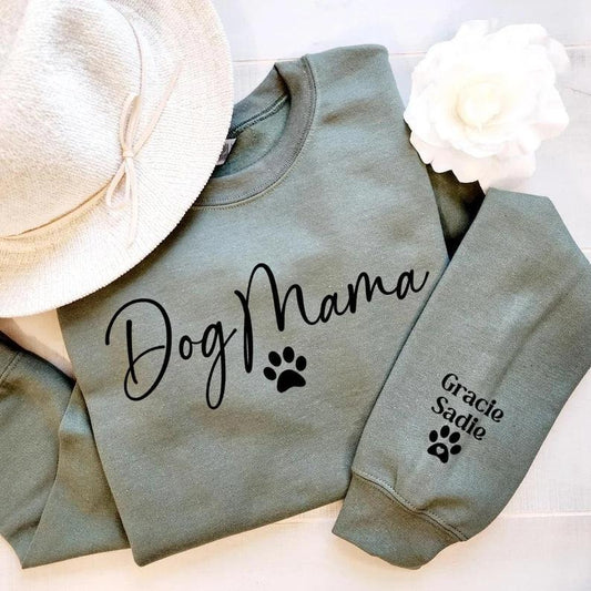 Custom Dog Mom Sweatshirt with Sleeve, Crewneck or Hoodie, Tee Shirt, Fur Mama Sweater, Dog Mom Shirt, Personalized Dog...