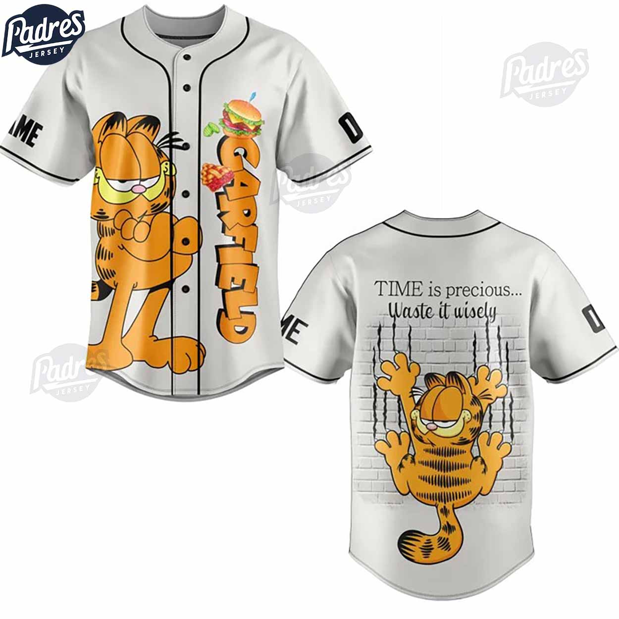 Custom Garfield Baseball Jersey - Padres Jersey Oasis: Elevate Your Baseball Style Game T-Shirts, Hoodie,... (Image 2)
