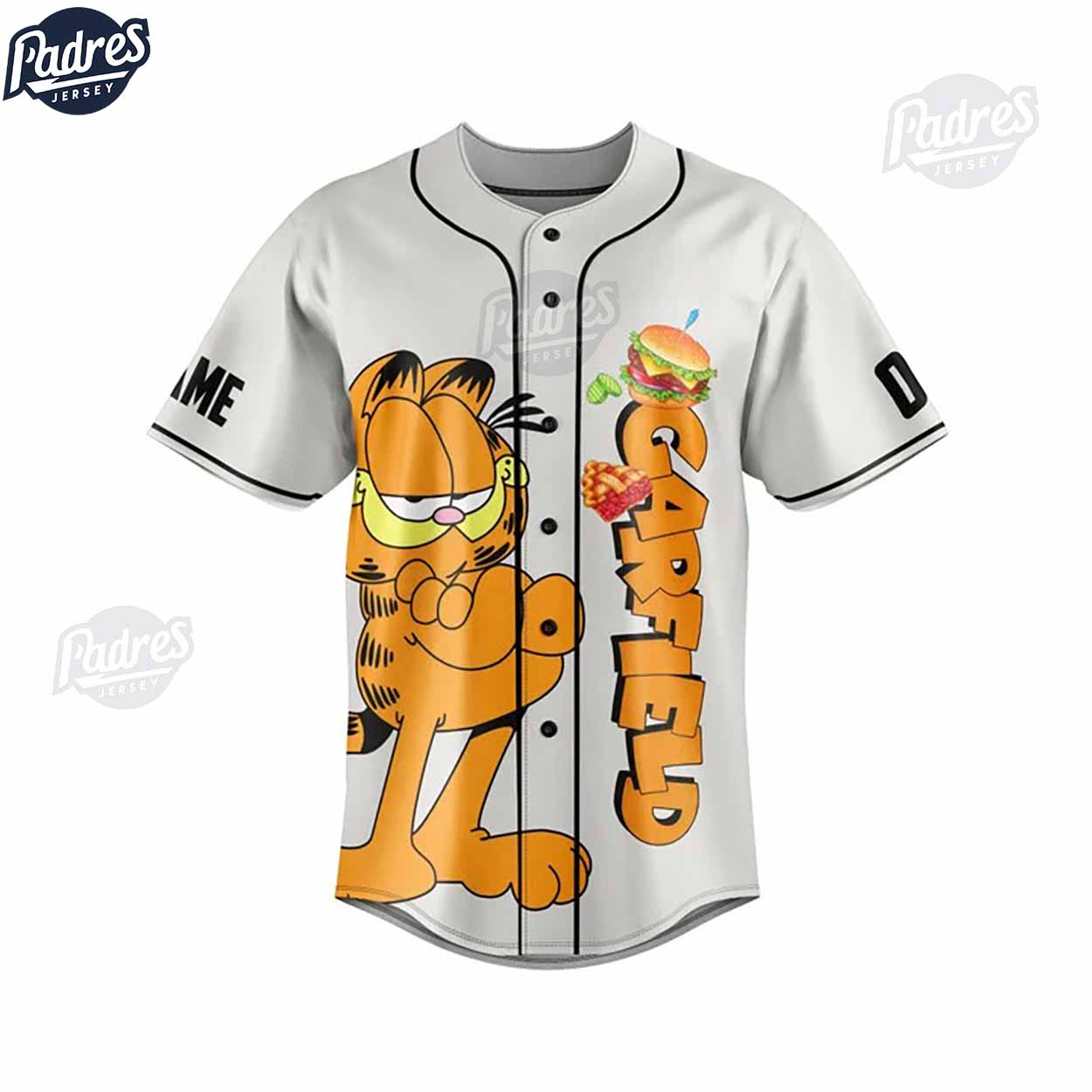 Custom Garfield Baseball Jersey - Padres Jersey Oasis: Elevate Your Baseball Style Game T-Shirts, Hoodie,... (Image 4)