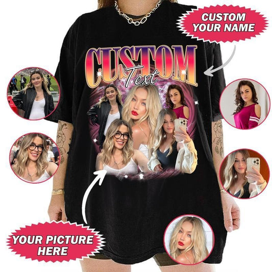 Custom Graphic Photo Vintage Washed Shirt, Family Bootleg Graphic Shirt, Personalize Bootleg Custom, Bachelor Party, Graduation Gift Idea