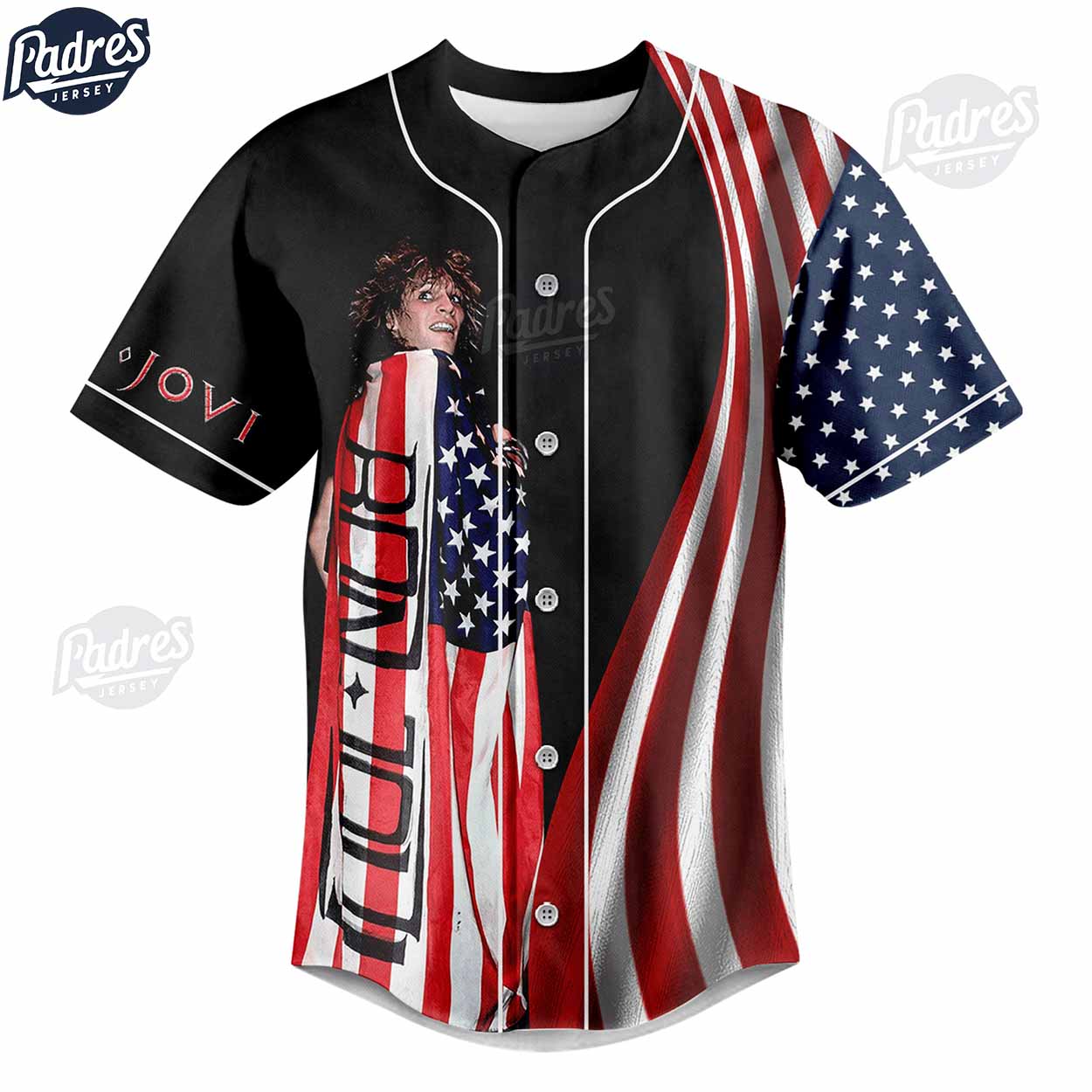 Custom Happy 4th Of July Bon Jovi Baseball Jersey - Padres Jersey Oasis: Elevate Your Baseball Style Game... (Image 3)