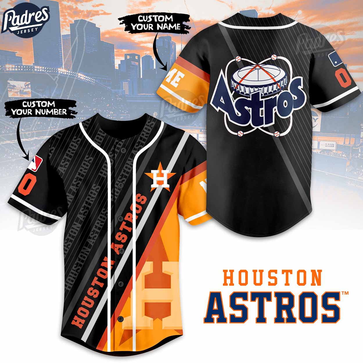 Custom Houston Astros Baseball Jersey - Padres Jersey Oasis: Elevate Your Baseball Style Game T-Shirts, Hoodie,... (Image 1)
