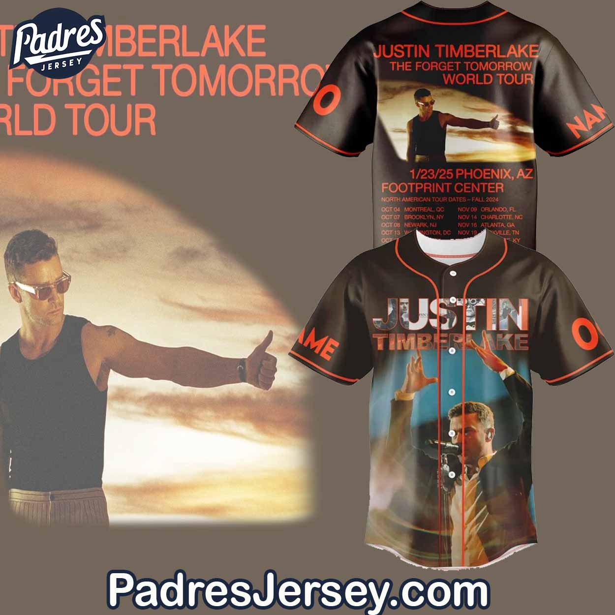 Custom Justin Timberlake World Tour Baseball Jersey - Padres Jersey Oasis: Elevate Your Baseball Style Game