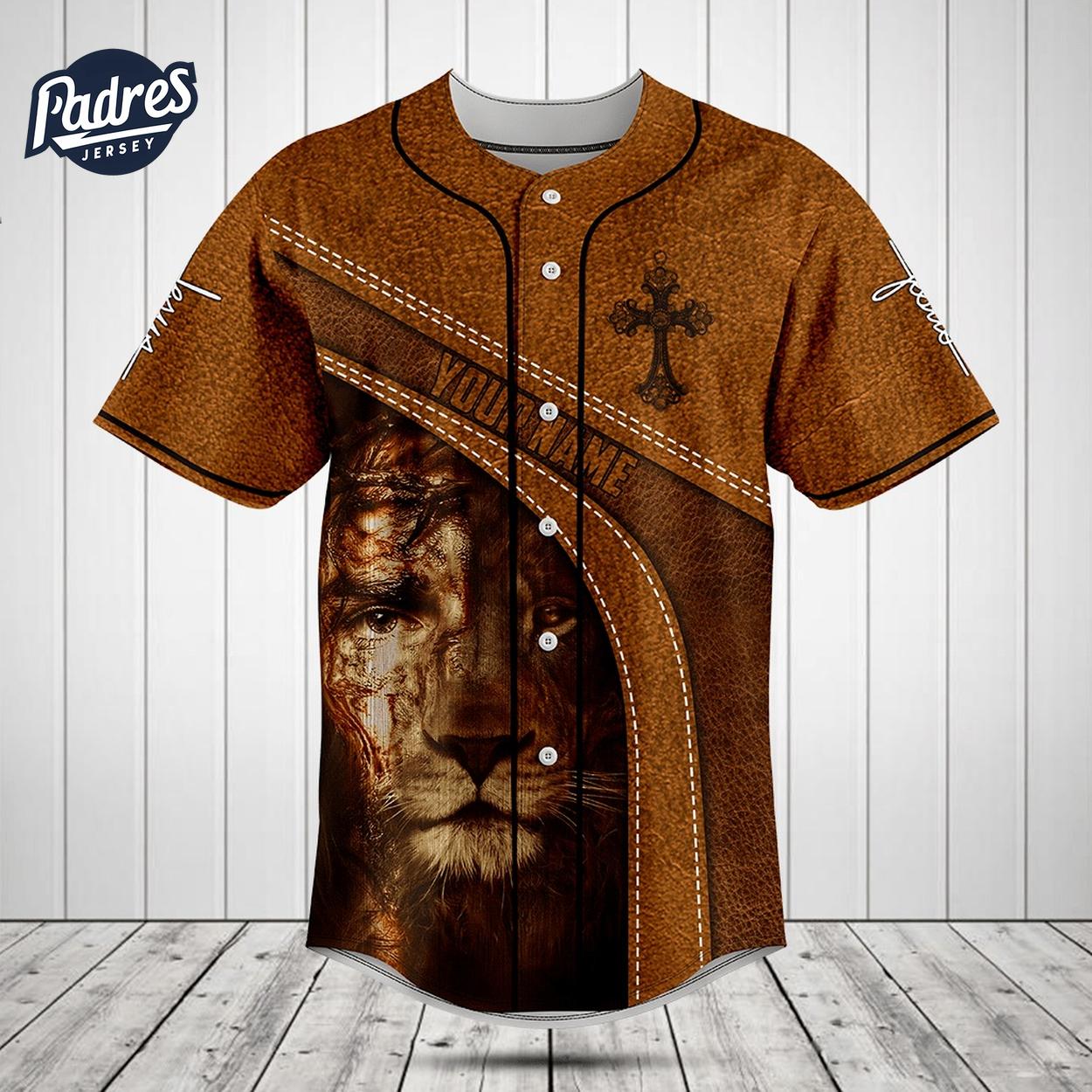 Custom Lion Cross Leather 3D Baseball Jersey Style - Padres Jersey Oasis: Elevate Your Baseball Style Game... (Image 1)