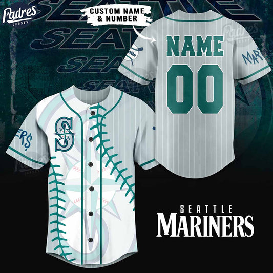Custom Logo Seattle Mariners Baseball Jersey - Padres Jersey Oasis: Elevate Your Baseball Style Game T-Shirts,... (Image 1)