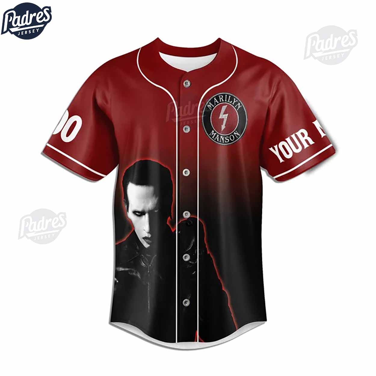 Custom Marilyn Manson 2024 Tour Dates Baseball Jersey - Padres Jersey Oasis: Elevate Your Baseball Style Game