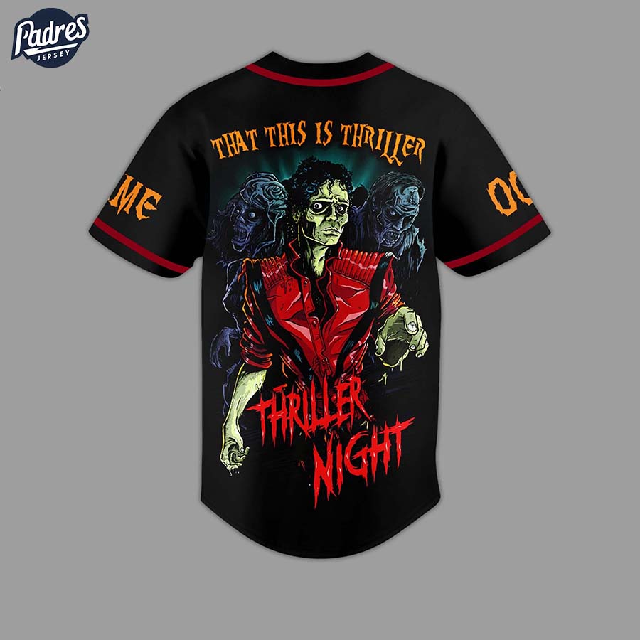 Custom Michael Jackson Thriller Night Baseball Jersey - Padres Jersey Oasis: Elevate Your Baseball Style Game... (Image 2)