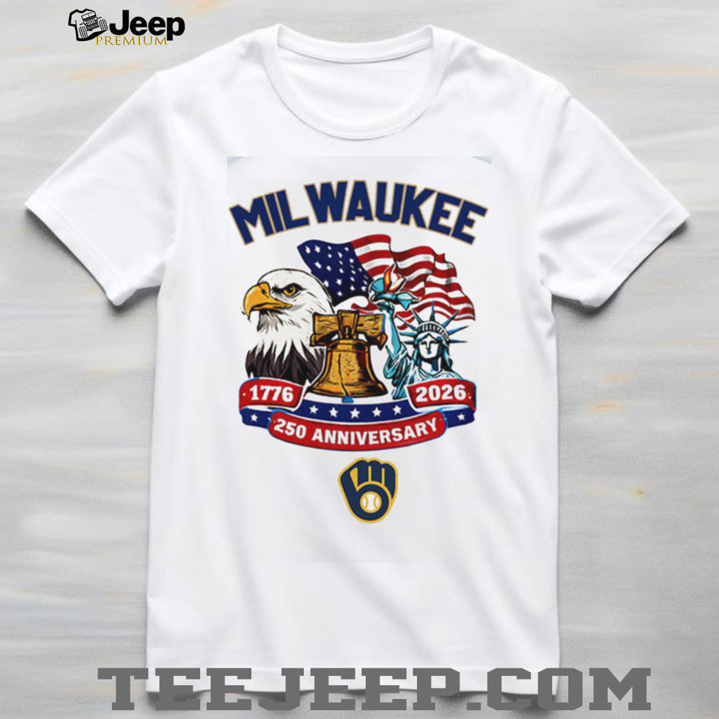 Custom Milwaukee Brewers 250th Anniversary American Heritage Baseball Jersey T Shirt