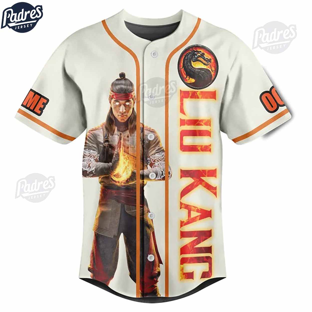 Custom Mortal Kombat Liu Kang Baseball Jersey - Padres Jersey Oasis: Elevate Your Baseball Style Game T-Shirts,... (Image 2)