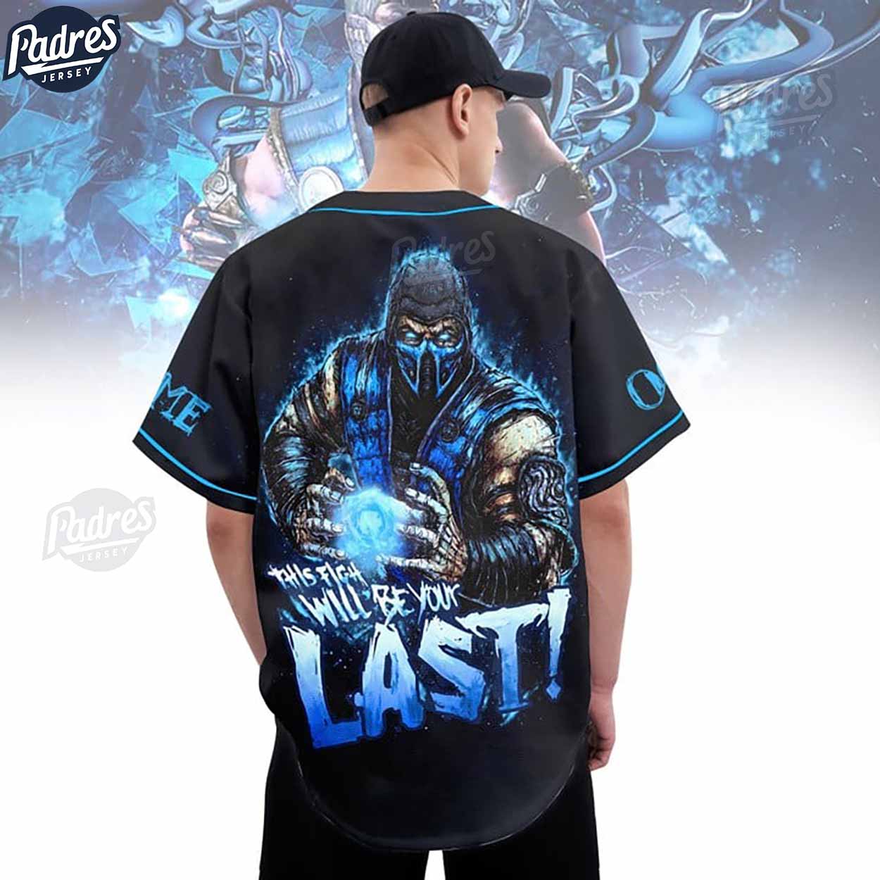 Custom Mortal Kombat Sub Zero Baseball Jersey - Padres Jersey Oasis: Elevate Your Baseball Style Game T-Shirts,... (Image 3)