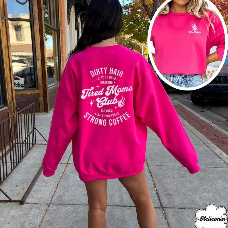 Custom Motherhood Sweatshirt, Funny Mom Sweatshirt, Tired Mom Club Sweatshirt, Funny Mom Gift, Mom Skeleton Crewneck, Personalized Mom Gift