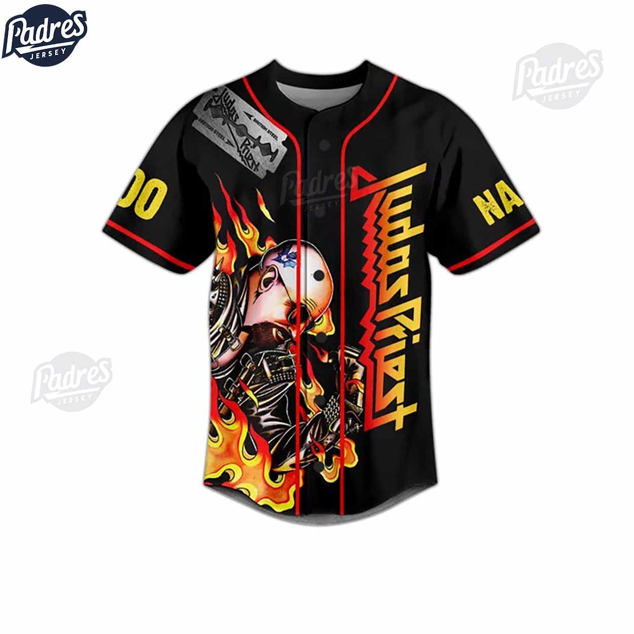 Custom Music Judas Priest Baseball Jersey - Padres Jersey Oasis: Elevate Your Baseball Style Game T-Shirts,... (Image 3)
