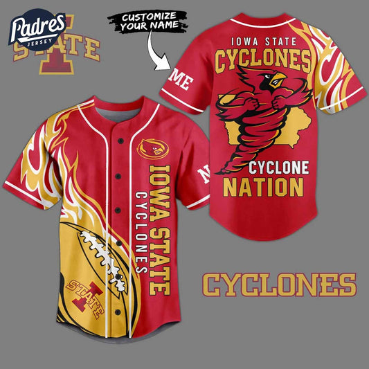 Custom NCAA Iowa State Cyclones Football Baseball Jersey - Padres Jersey Oasis: Elevate Your Baseball Style... (Image 1)