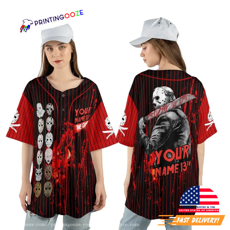 Custom Name Friday 13th Jason Voorhees The Game Baseball Jersey