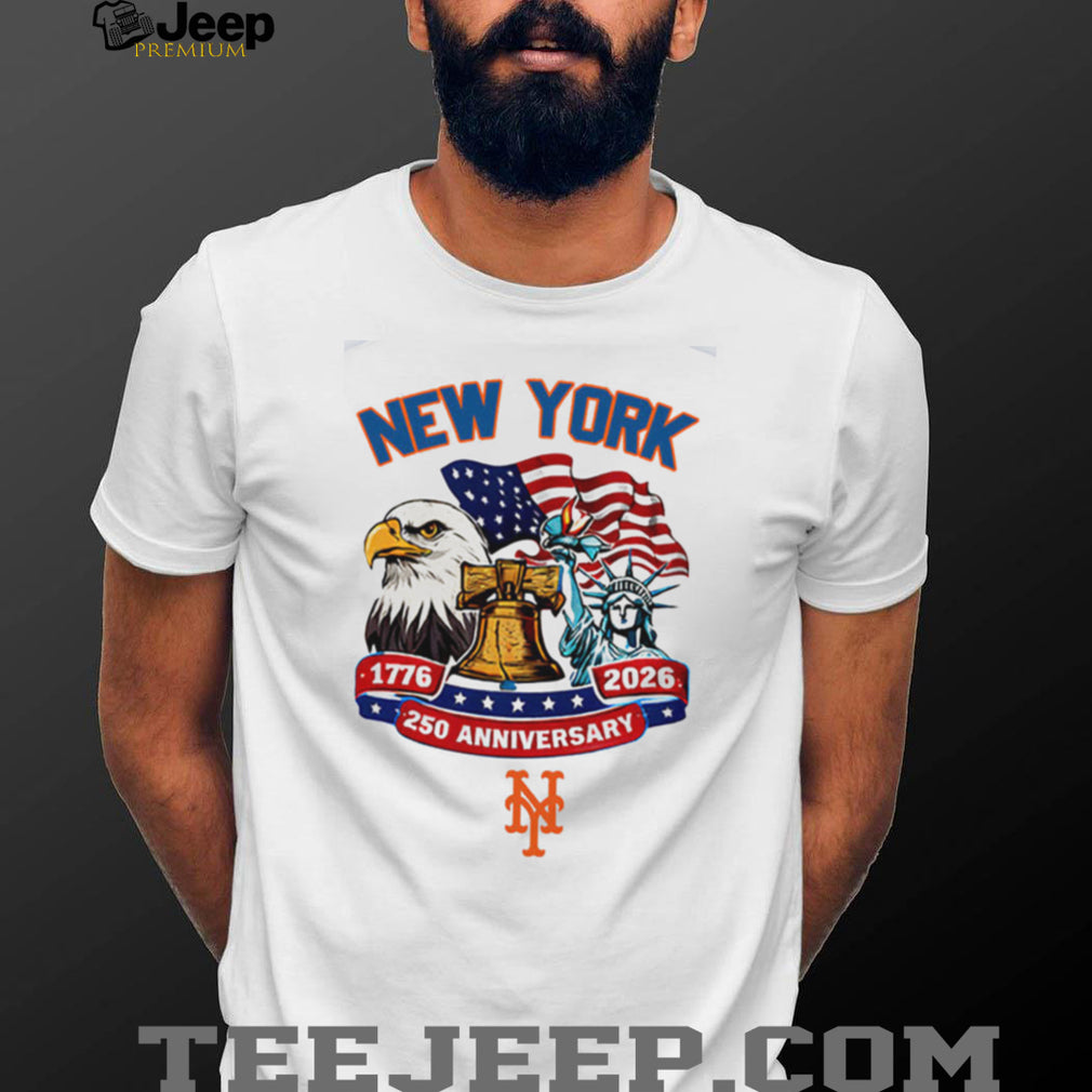 Custom New York Mets 250th Anniversary Patriotic Eagle Baseball Jersey T Shirt