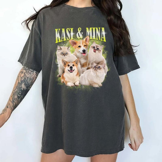 Custom Pet Bootleg Rap Tee Comfort Colors, Custom Dog Cat Photo Vintage 90s Graphic Shirt, Insert Your Design, Dog Mom Dog Dad Gift, Cat Lovers Gifts