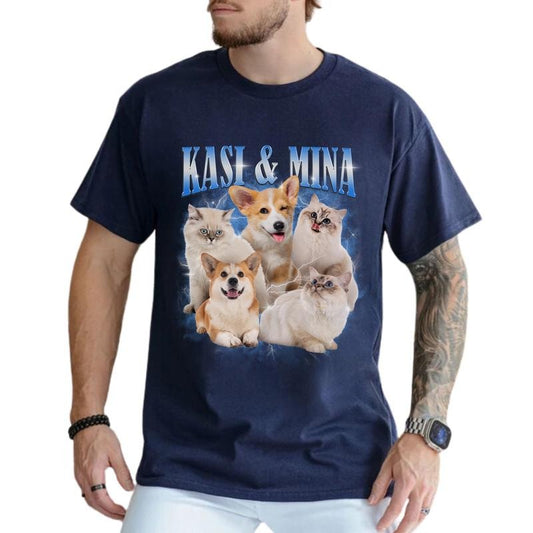 Custom Pet Bootleg Rap Tee, Custom Dog Cat Photo Vintage 90s Graphic Shirt, Insert Your Design, Dog Mom Dog Dad Gifts, Cat Lovers Tops, Pet Owners Tee