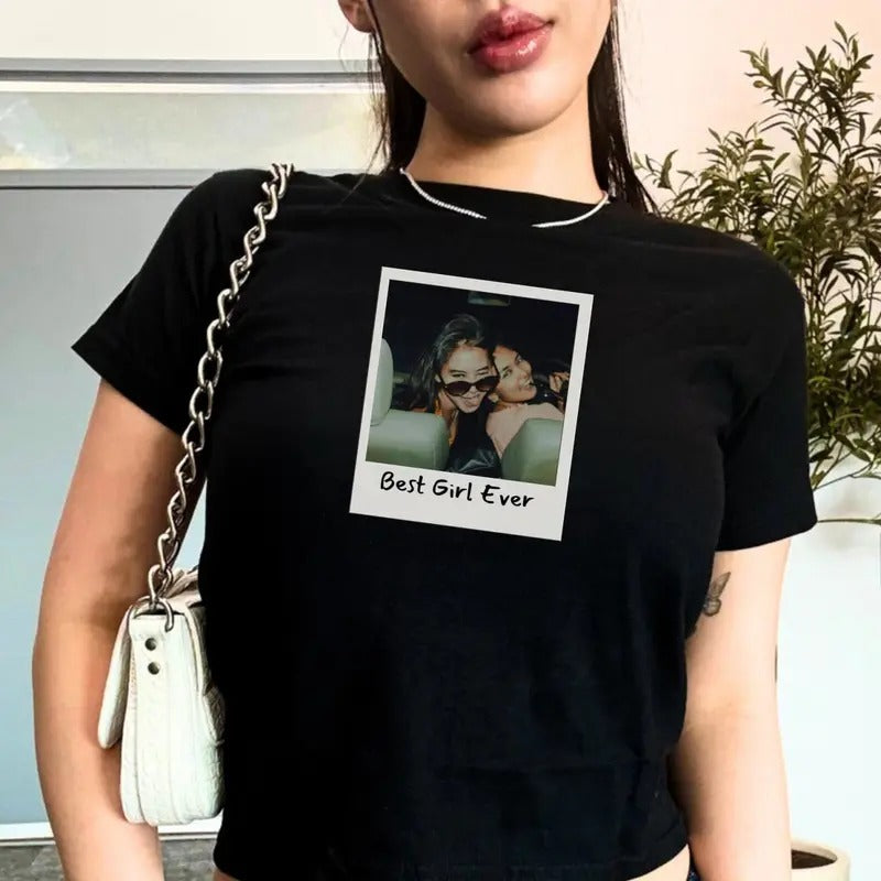 Custom Photo Graphic Baby Tee, Vintage Baby Tee With Picture, Custom Photo Tee Shirt, Personalized Birthday Gifts, Gift For Her