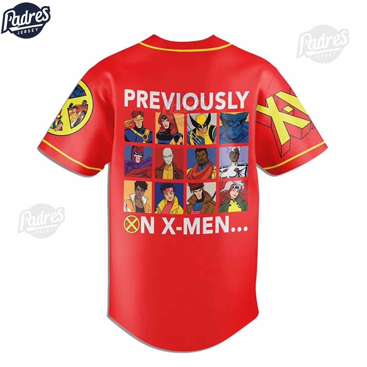 Custom Previously On X-Men 97 Baseball Jersey - Padres Jersey Oasis: Elevate Your Baseball Style Game T-Shirts,... (Image 3)