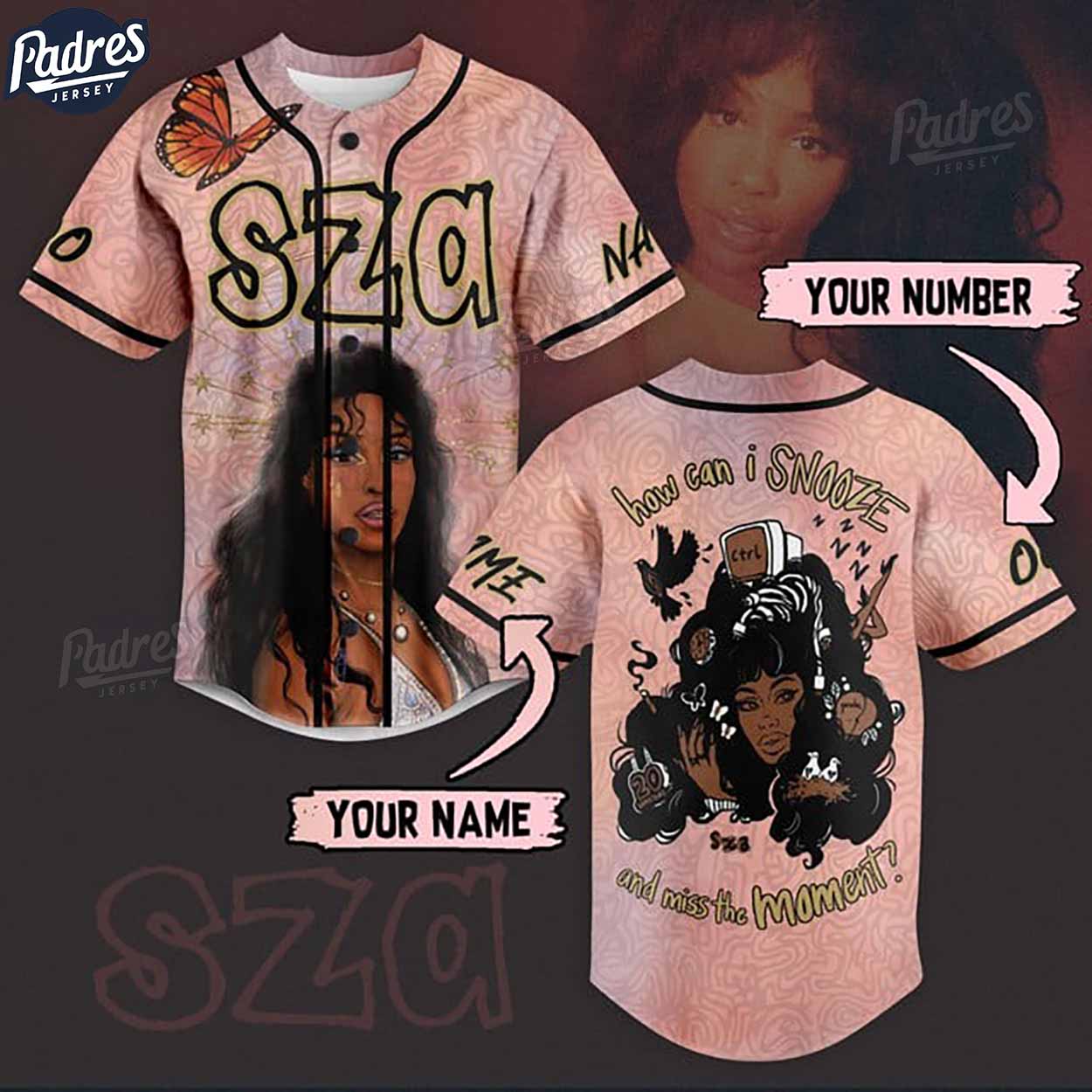 Custom SZA Baseball Jersey - Padres Jersey Oasis: Elevate Your Baseball Style Game T-Shirts, Hoodie, Sweatshirt (Image 1)