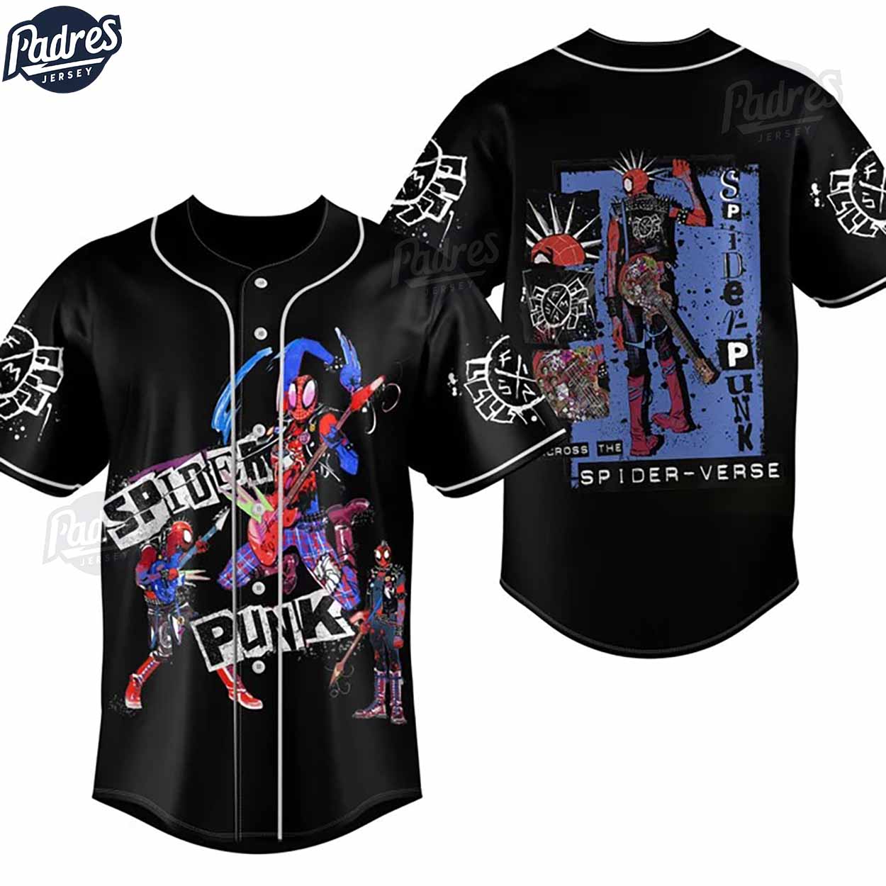 Custom Spider-Punk Baseball Jersey - Padres Jersey Oasis: Elevate Your Baseball Style Game T-Shirts, Hoodie,... (Image 1)
