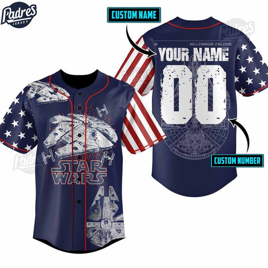 Custom Star Wars USA Flag Baseball Jersey - Padres Jersey Oasis: Elevate Your Baseball Style Game