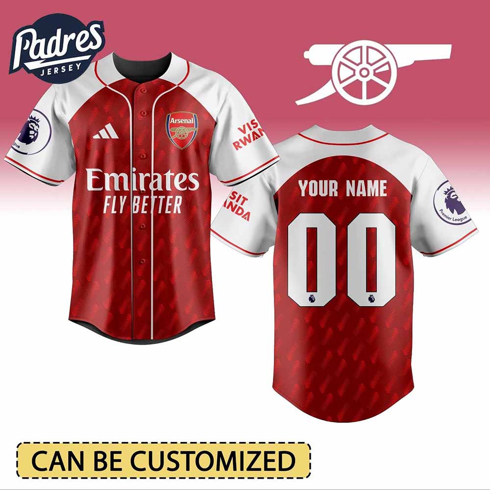 Custom Football Team Arsenal Baseball Jersey - Padres Jersey Oasis: Elevate Your Baseball Style Game T-Shirts,... (Image 1)