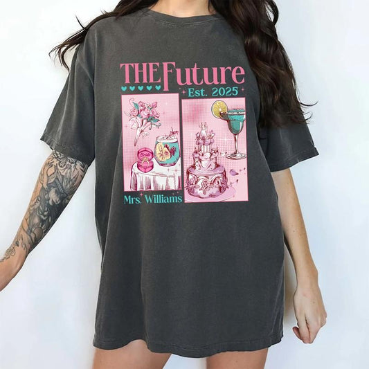 Custom The Future Mrs Comfort Colors Shirt, Personalized Engagement Shirt, Bride to Be Graphic Tee, Custom Bride Gift, Engaged Gift For Her
