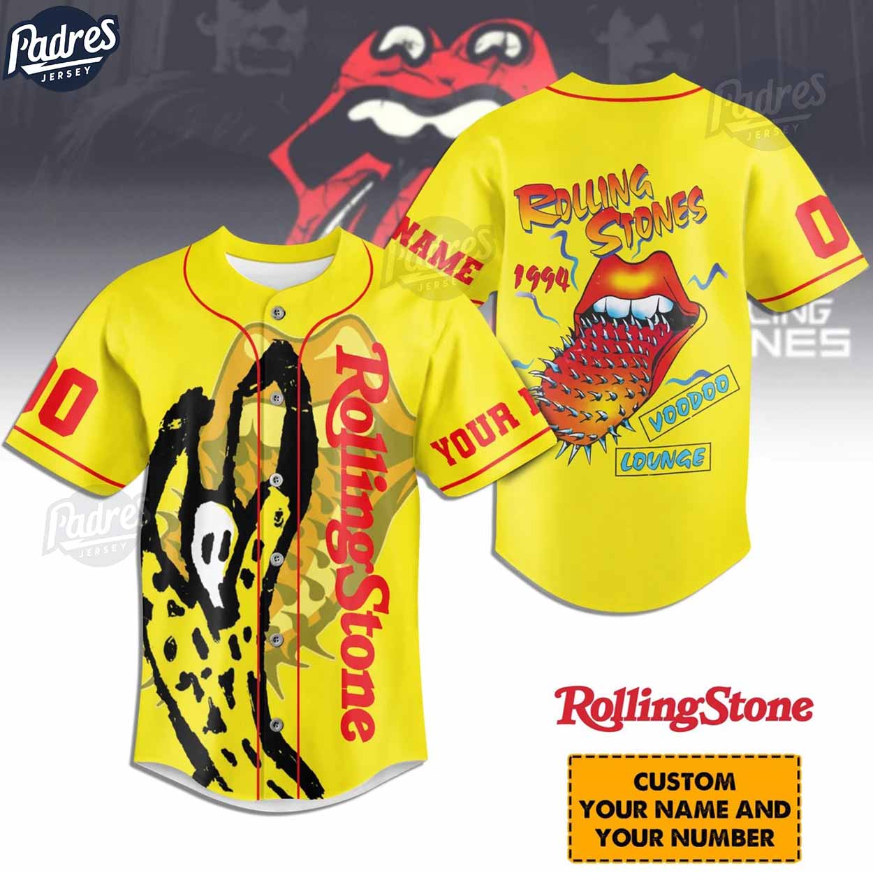 Custom The Rolling Stones Voodoo Lounge Tour Baseball Jersey Style - Padres Jersey Oasis: Elevate Your Baseball Style Game
