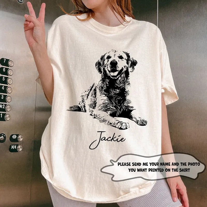 Custom Your Pet T-Shirt, Personalized Pet T-Shirt, Vintage Custom Dog Shirt, Custom Photo Shirt, Pet Photo Shirt, Ideal for Pet Lovers