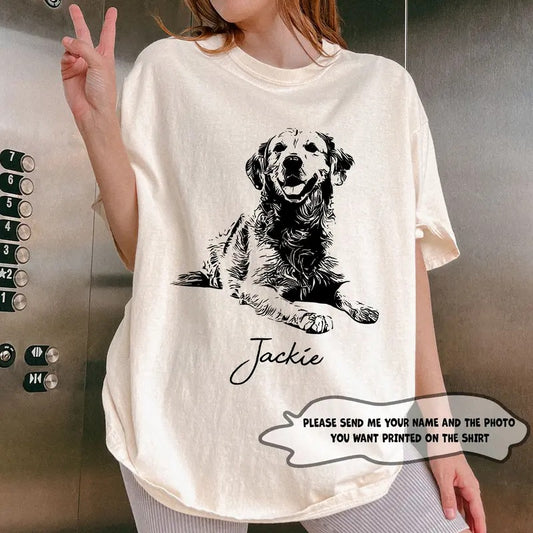 Custom Your Pet T-Shirt, Personalized Pet T-Shirt, Vintage Custom Dog Shirt, Custom Photo Shirt, Pet Photo Shirt, Ideal for Pet Lovers