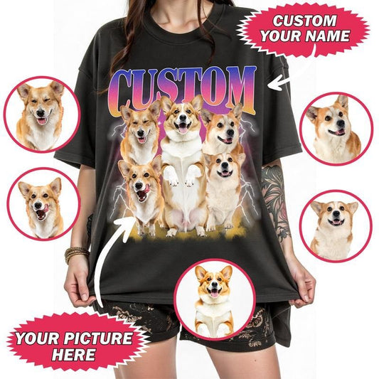 Custom Your Pet T-Shirt, Personalized Pet T-Shirt, Vintage Custom Dog Shirt, Custom Photo Shirt, Pet Photo Shirt, Ideal for Pet Lovers, HL139style{n002}2