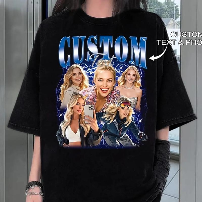 Customized Your Own Bootleg T-Shirt, Vintage Custom Photo Tee Shirt, Personalized Portrait Sweatshirt, Custom Birthday Gift Ideas, Girlfriend Gift