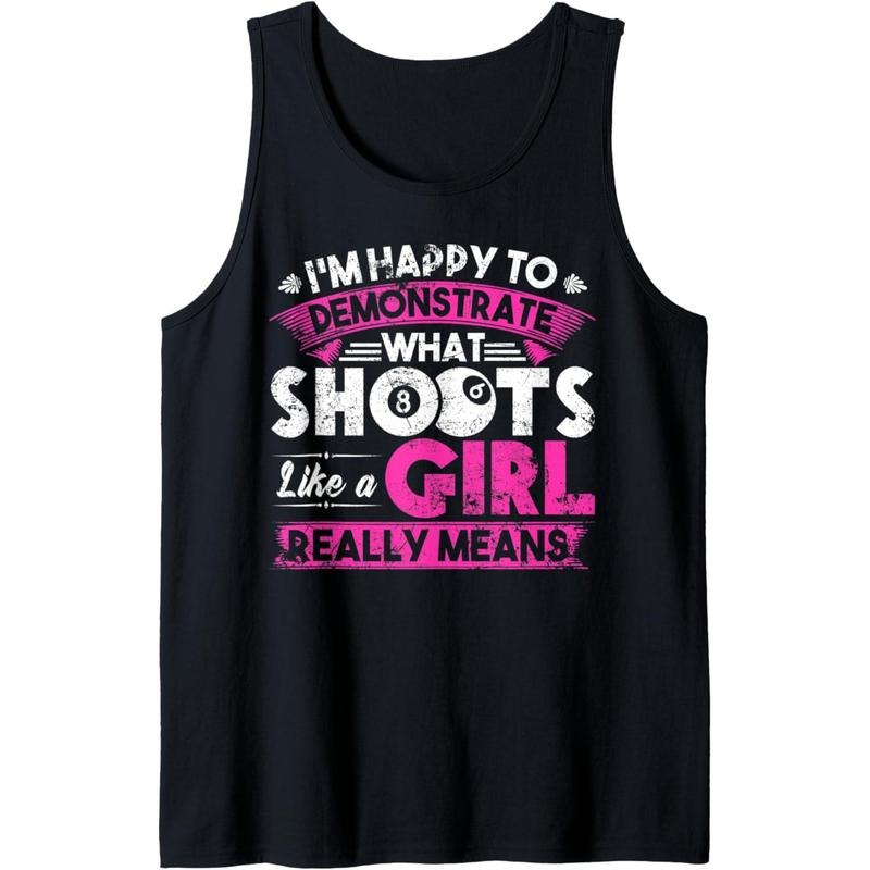Cute Billiards Women Shirt Funny Gift for Girl Pool Player Tank Top MADE IN USA