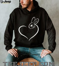 Cute Bunny Rabbit Heart Outline Minimalist Animal Shirt