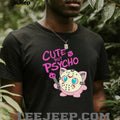 Cute But Psycho Jigglypuff Horror Mashup Black T shirt