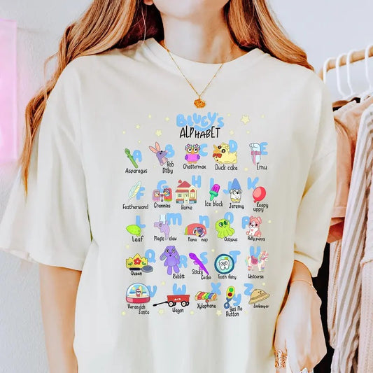 Cute Dog Family Alphabet Shirt Funny Cute Dog Shirt Cute Dog And Friends Shirt Cute Dog Cartoon Shirt Cute Dog Shirt Dog Lover Shirt