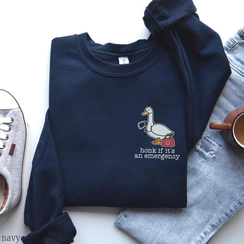 Cute EMT Sweatshirt, Funny Silly Goose Nurse Crewneck, Emergency Nurse Sweatshirt, EMT Gifts, ER Nurse Sweater, Medical Technician Shirt
