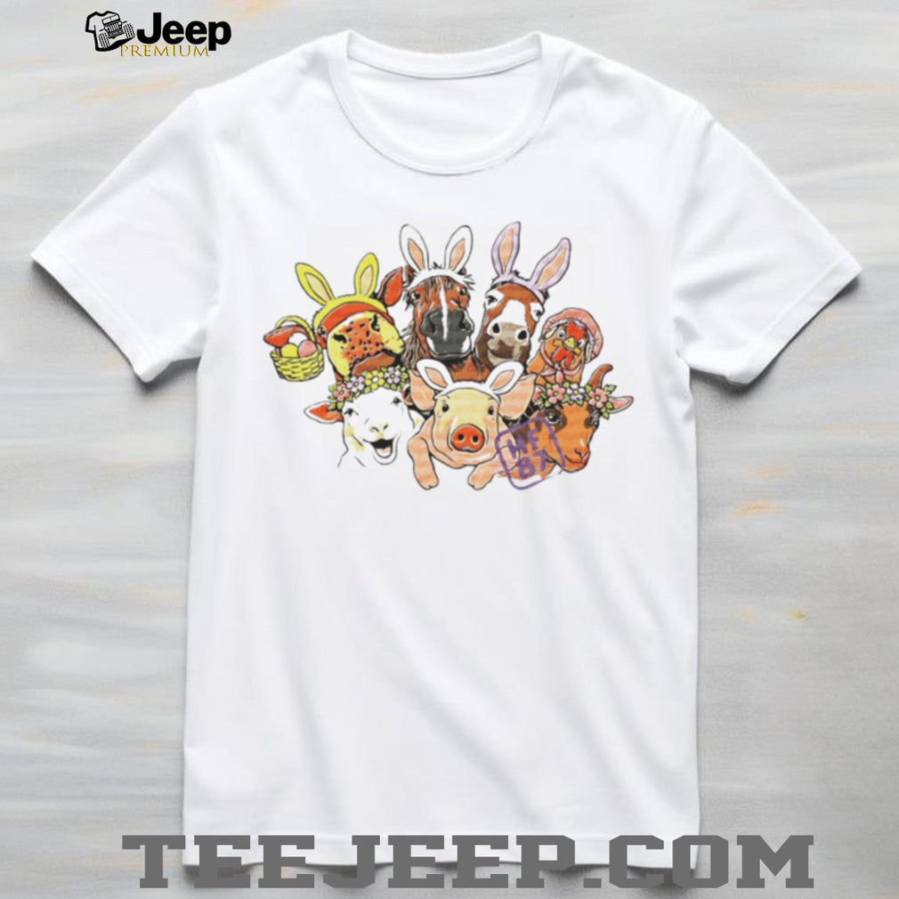 Cute Easter Farm Animals Bunny Ears T Shirt