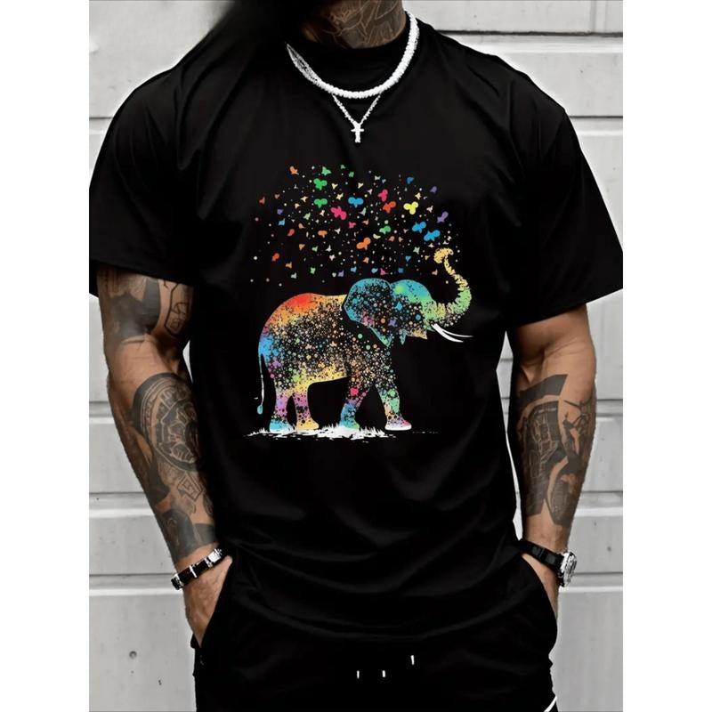 Cute Elephant Lover Animal On Elephant T-Shirt  Cotton Heavy Cotton T Shirt Made in USA
