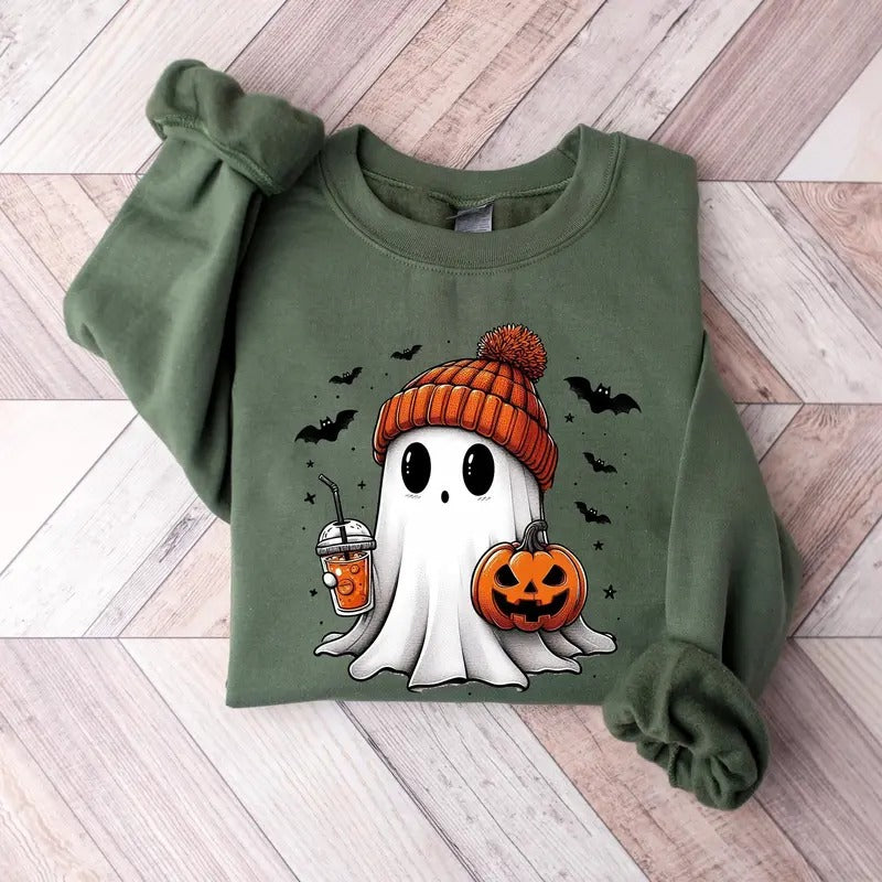 Cute Ghost Sweatshirt, Funny Spooky Sweatshirt, Womens Ghost Sweatshirt, Spooky Season, Halloween Party Shirt, Fall Ghost Shirt
