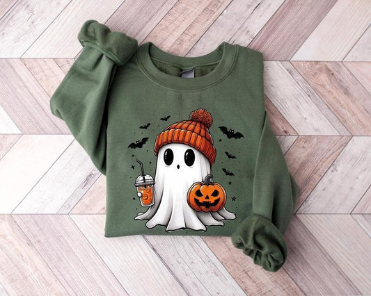 Cute Ghost Sweatshirt, Ghost Pumpkin Sweater, Ghost Shirt, Funny Spooky Sweatshirt, Halloween Ghost Sweatshirt, Spooky Season, Halloween Party Shirt, Halloween Fall Ghost Shirt