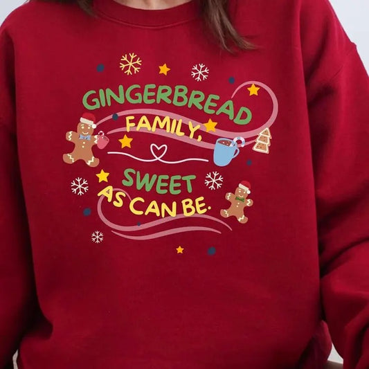 Cute Gingerbread Christmas Family, Matching Family Christmas Pajamas, Holiday Pjs, Christmas Sweatshirt, Sweet As Can Be