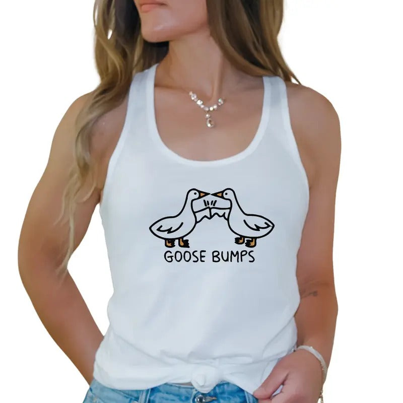 Cute Goose T-Shirt,  Funny Goose Tank Top, Goose Crop Top, Goose T-Shirt Full Color Print