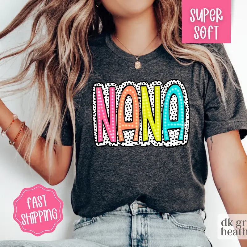 Cute Nana Shirt, Mother's Day Gift, Nana Crewneck, Oversized Shirt, Gift for Nana Tshirt Hoodie, Sweatshirt | WearSparks.com