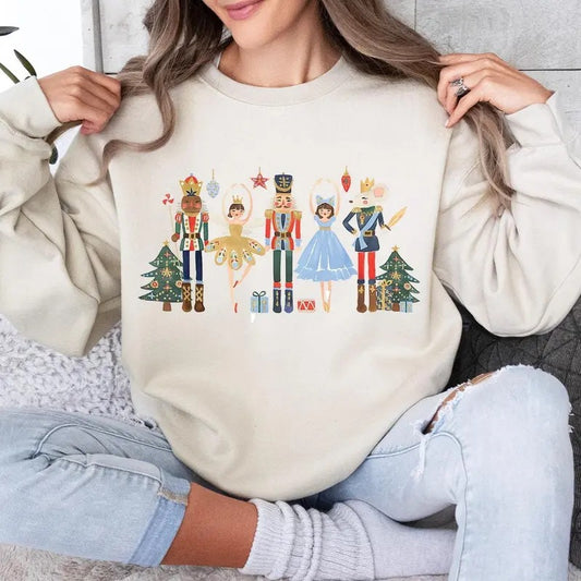 Cute Nutcracker Christmas Sweatshirt, Nutcracker Tshirt, Cute Holiday Gift, Womens Christmas Trendy Nutcracker, Christmas Gift Cotton Crewneck
