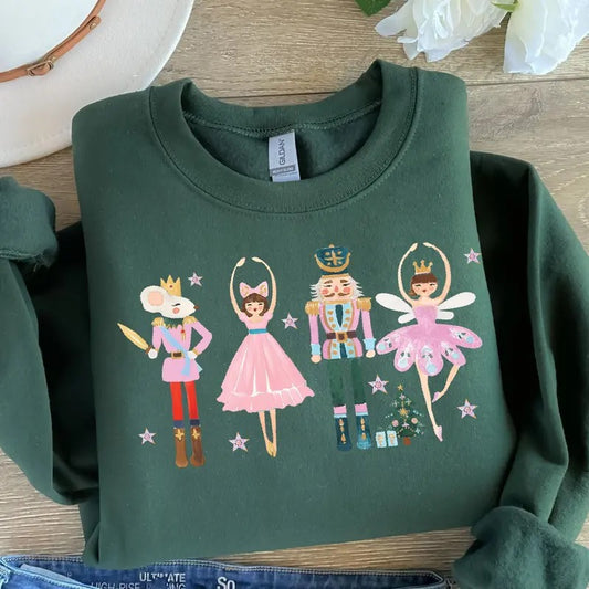 Cute Nutcracker Christmas Sweatshirt, Nutcracker Tshirt, Cute Holiday Gift, Womens Christmas Trendy Nutcracker, Christmas Gift Crewneck Cotton