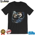 Cute Sea Otters Holding Hands Aquatic Animal Nature Lover T Shirt